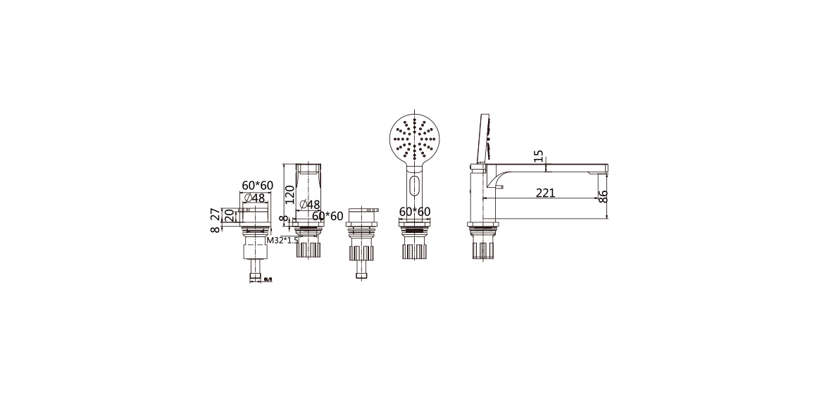Mounted Bath Shower Mixer
