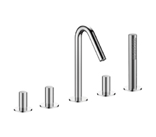 Double Handlefive-connection Bath Shower Faucet