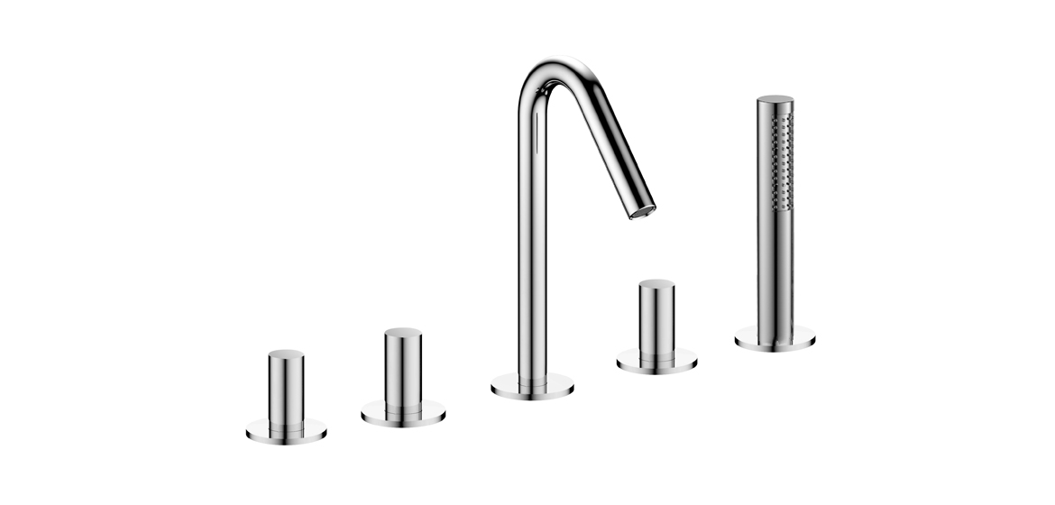 Double Handlefive-connection Bath Shower Faucet