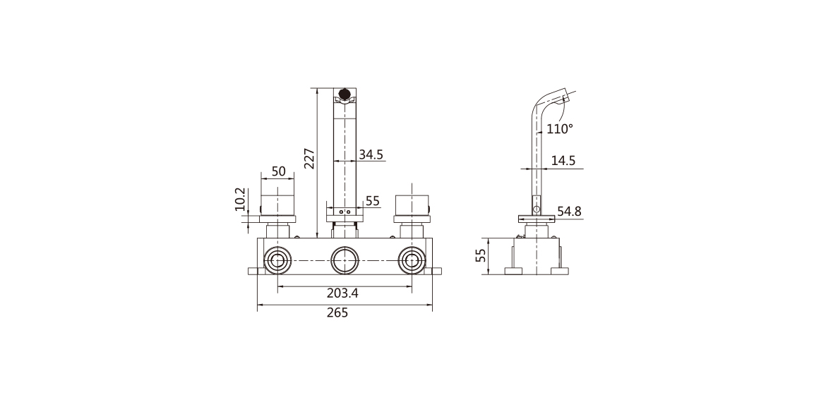 Double Handle Concealed Basin Faucet