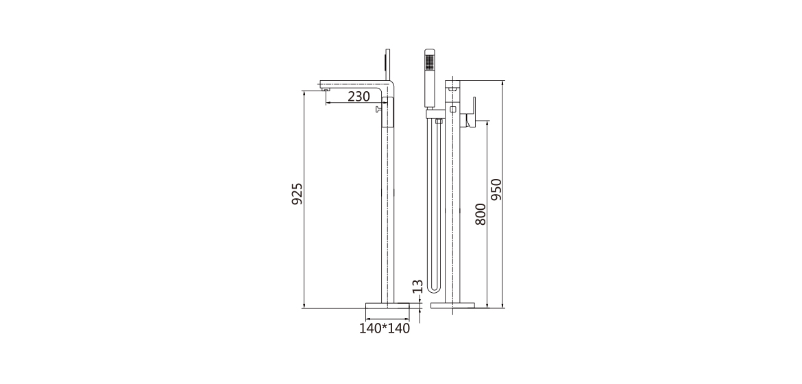 Single Handle Standing Bath  Shower Faucet