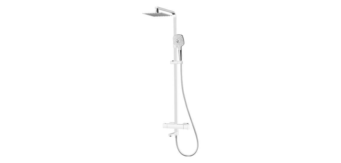 Square Thermostatic Shower Column  Three Functions