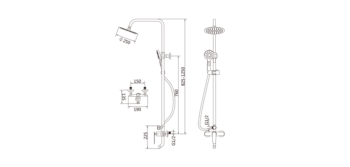 Shower Column Three Functions