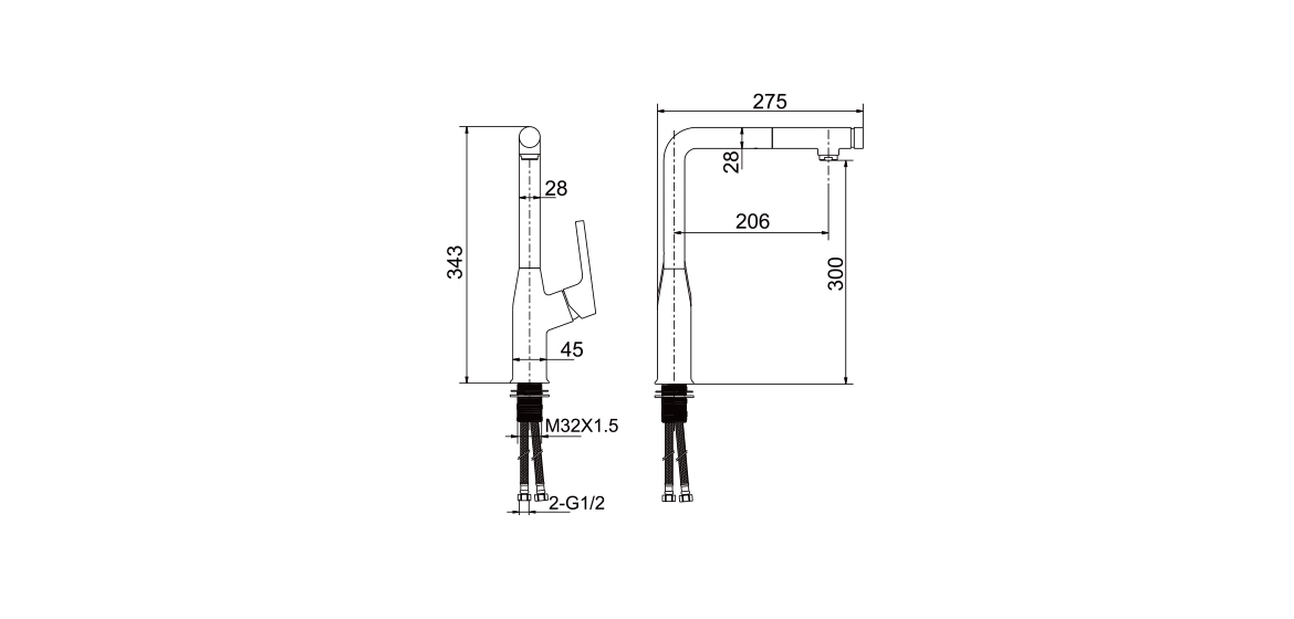 Single Handle Pull-out Kitchen Faucet