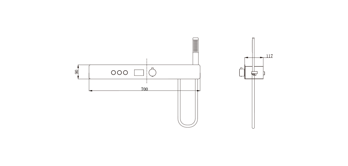 Stainless steel split thermostat shower column