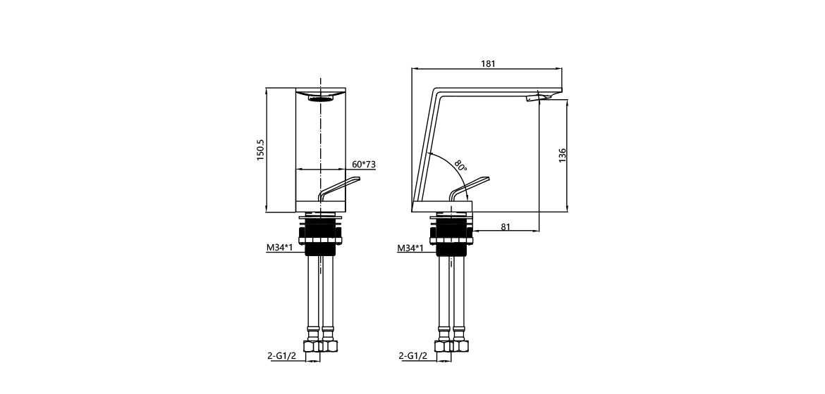 Single Handle Desktop Slim Basin